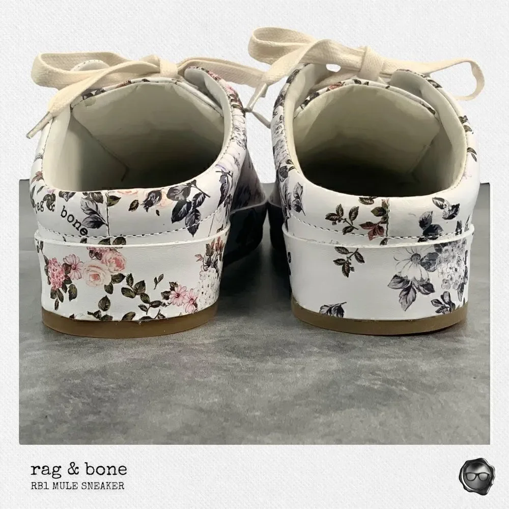 RAG & BONE RB1 MULE SLIP ON PATFORM SNEAKER IN GARDEN FLORAL WOMEN’S SIZE 7.5